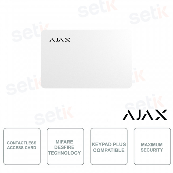 Ajax Pass White 3-Piece: Secure Contactless Card with DESFire Encryption