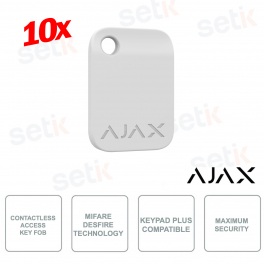 38230.90.WH 10X  - Ajax - 10er Pack - Schlüsselbund mit kontaktlosem Zugang - MIFARE DESFire-Technologie