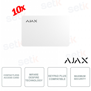 Ajax Pass White 10 Pieces: Secure Contactless Card with DESFire Encryption