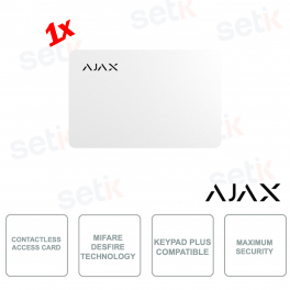 AJ-PASS-W - AJAX - Scheda di accesso contactless con Tecnologia MIFARE DESFire - Bianca - Pack da 1 pezzo