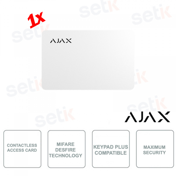 AJ-PASS-W - AJAX - Contactless access card with MIFARE DESFire Technology - White - Pack of 1 piece