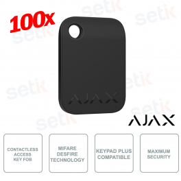 Ajax Tag Black 100 Pieces: Secure Contactless Keychain with DESFire Encryption