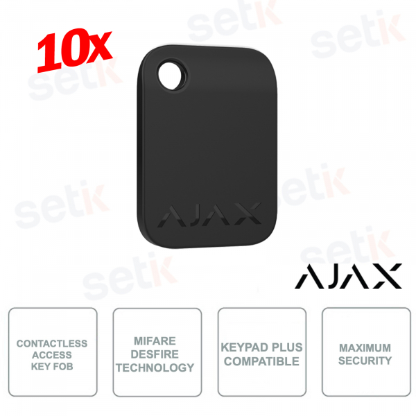 38226.90.BL 10X - Ajax - Pack de 10 - Porte-clés accès sans contact - Technologie MIFARE DESFire