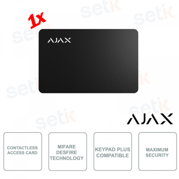 AJ-PASS-B - AJAX - Kontaktlose Zugangskarte mit MIFARE DESFire-Technologie - Schwarz - Packung mit 1 Stück