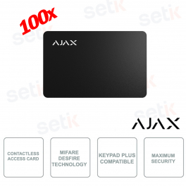 Ajax Pass Black 100 Pieces: Secure Contactless Card with DESFire Encryption