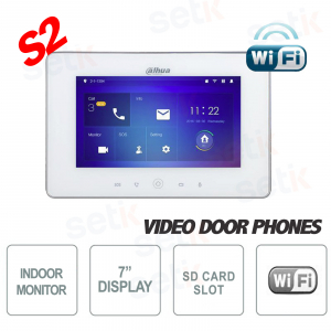 Estación Interna WiFi Pantalla Táctil 7" + Ranura MicroSD e Instantánea - Blanco - S2 - Dahua