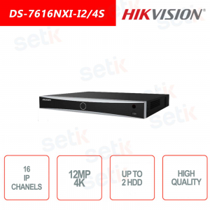 Nvr Hikvision 16 canales IP - Alarma de audio de 12MP 4k Ultra HD