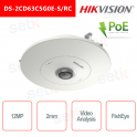 Cámara Hikvision Fisheye IP PoE 12MP 2mm h.265 + Funciones inteligentes