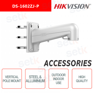 STAFFA DI SUPPORTO DA PALO HIKVISION IN ACCIAIO E ALLUMINIO PER INTERNO E ESTERNO