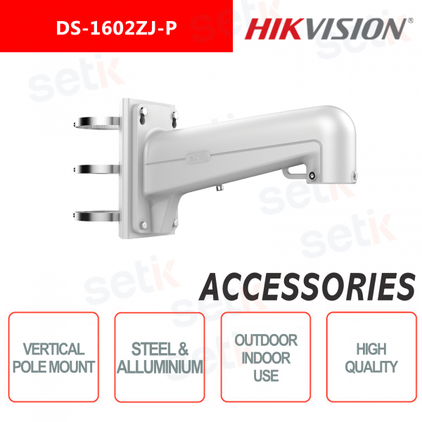 STAFFA DI SUPPORTO DA PALO HIKVISION IN ACCIAIO E ALLUMINIO PER INTERNO E ESTERNO