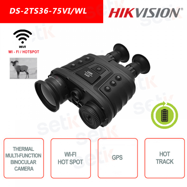 Caméra d'imagerie thermique binoculaire multifonction portable Hikvision DS-2TS36-75VI / WL
