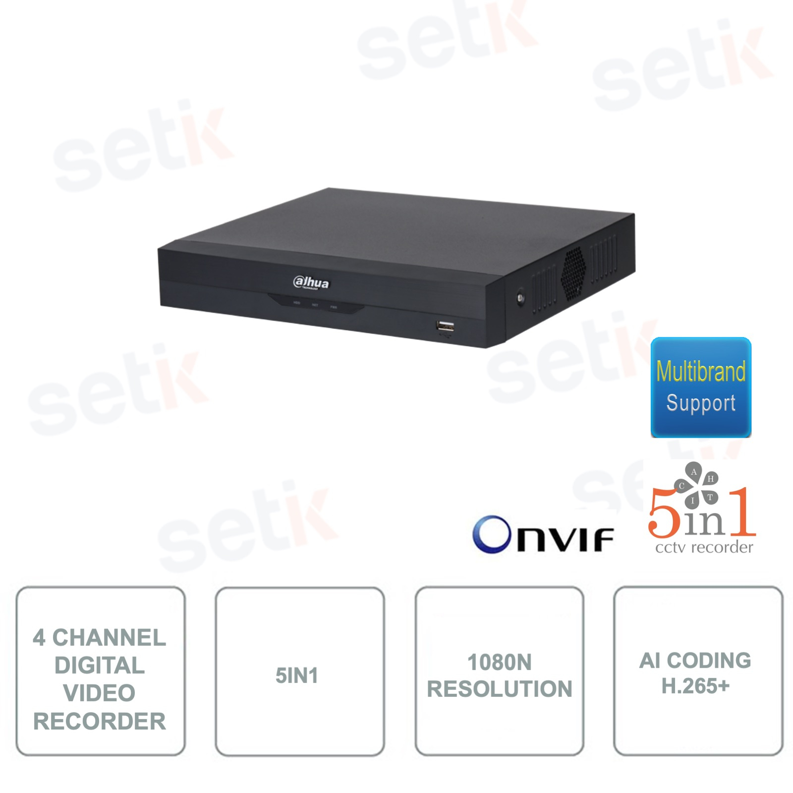 XVR4104HS-I - XVR - Enregistreur vidéo numérique Dahua - 5 en 1