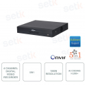 XVR4104HS-I - Dahua - XVR Digital Video Recorder - ONVIF® - 4 Canali - 5in1 - Risoluzione 1080N/720p - H.265+ con AI Coding