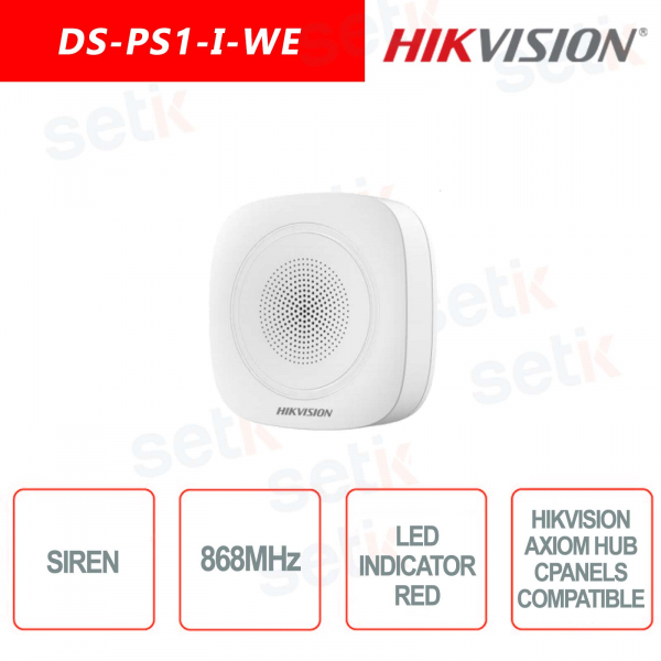 Sirène d'alarme WiFi 868 MHz - Led rouge - Hikvision Axiom Pro