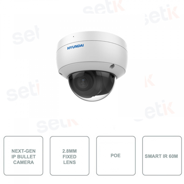 HYU-921 - Caméra dôme IP - Smart IR 60m - Pour extérieur - 4MP - Objectif fixe 2.8mm