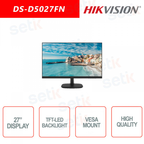 Moniteur hikvision à LED tft rétroéclairé Full HD 27 pouces