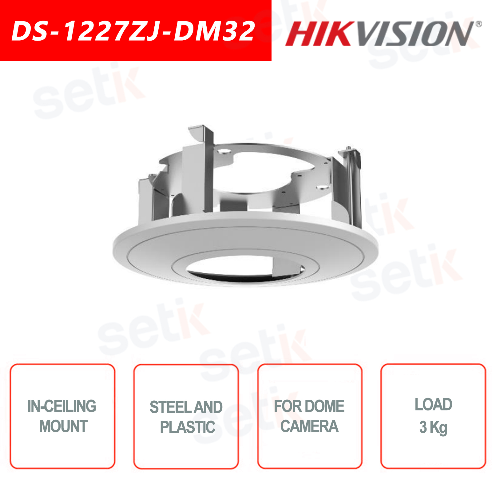DS1227ZJDM32 Hikvision ceiling mount bracket, compatible with dome cameras