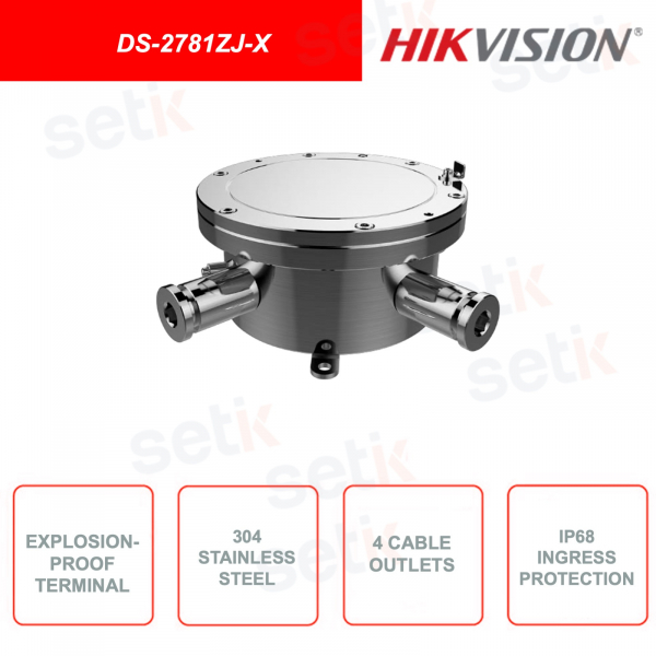 DS-2781ZJ-X - Hikvision - Explosion Proof Terminal Box - 304 Stainless Steel -
