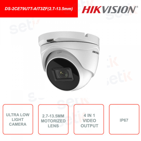 DS-2CE79U7T-AIT3ZF (2.7-13.5mm) - 4in1 - Ultra Low Light Camera - 8MP - Varifocal lens