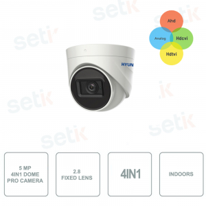 Cámara domo Serie PRO - HYUNDAI HYU-487N - 4 en 1 - Smart IR EXIR 2.0 20MT - Para uso en interiores