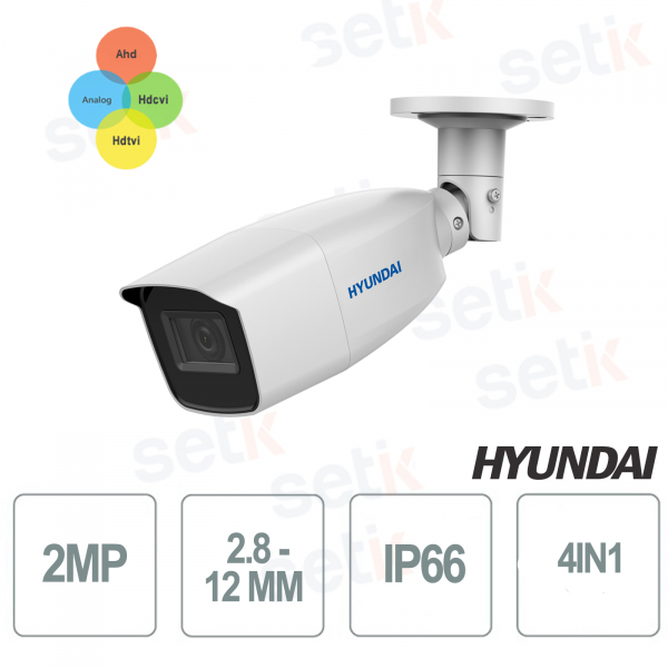 Caméra bullet de surveillance vidéo Hyundai 2MP 4 en 1 2.8 - 12mm IR 40 M