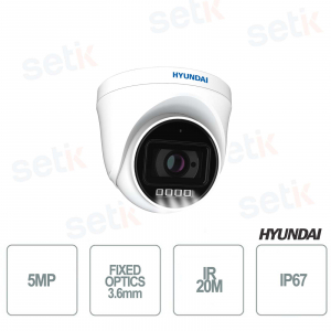 5MP IR 20M IP Fixed Dome Outdoor Camera - Hyundai