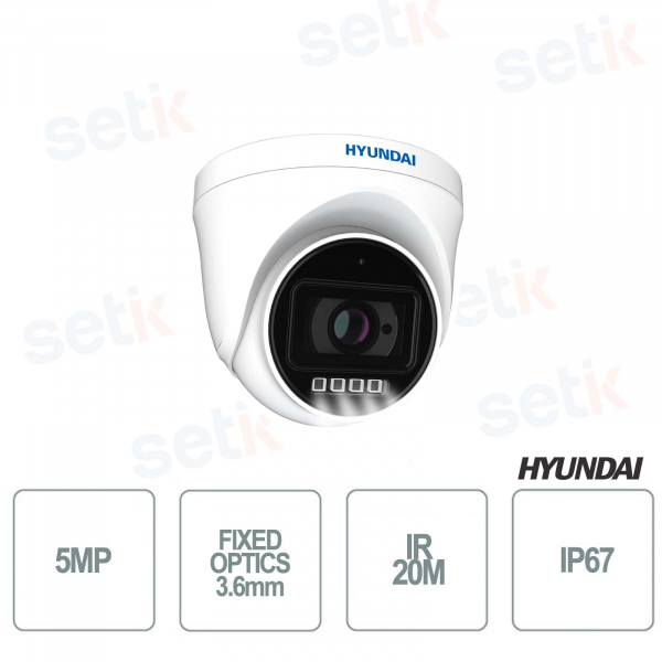 Caméra d'extérieur à dôme fixe IP 5MP IR 20M - Hyundai
