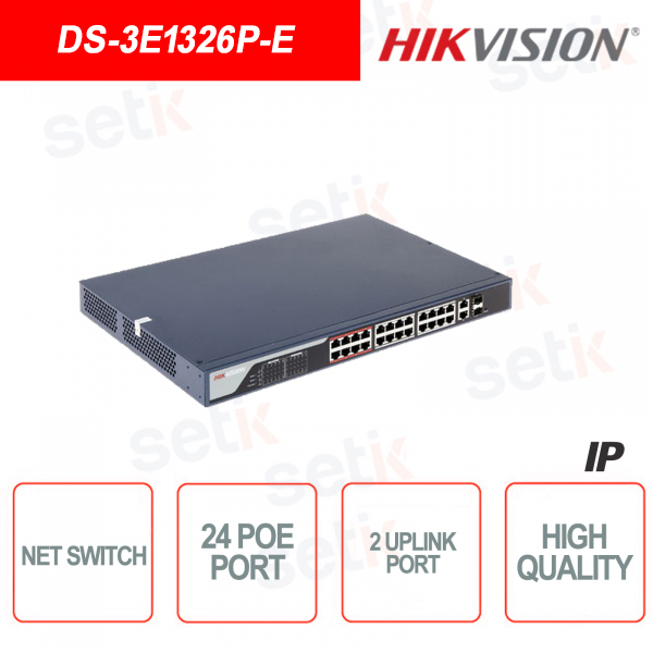 Hikvision Switch 24 Ports 10/100/1000 Mbit / s PoE Ethernet Netzwerk-Sw