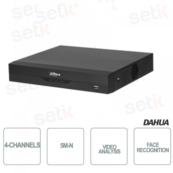 XVR 5in1 H265 + 4 Channels 5M-N WizSense Video Analysis Face Recognition - Dahua