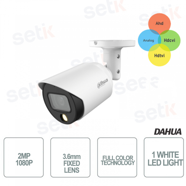 Telecamera Dahua 2MP 3.6mm 4in1 Bullet LED Starlight Full-Color Audio e Microfono
