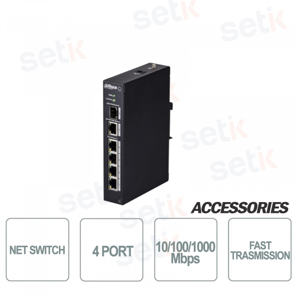 Commutateur industriel 4 ports Ethernet + 1 SFP + 1 liaison montante D
