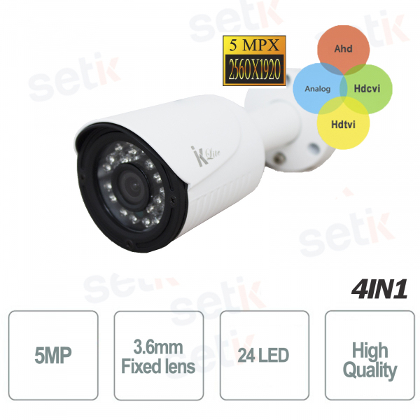 Video surveillance camera AHD External 4in1 TVI CVI 5MP 3.6mm Bullet Analog IR S
