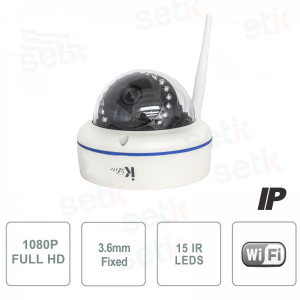 Telecamera IP Standalone 2MP Dome 3.6mm IR Wireless - Setik