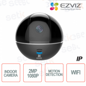C6TC Ezviz Indoor IP Camera WIFI 2MP Rotating Motorized 4mm Hikvision IR Black