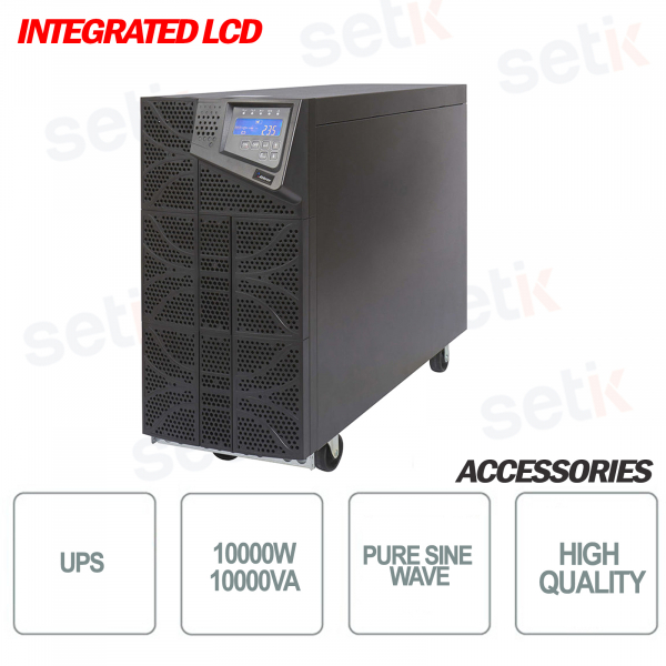 La fuente de alimentación ininterrumpida UPS PRO 10000 TW / 10000W integra la pantalla LCD