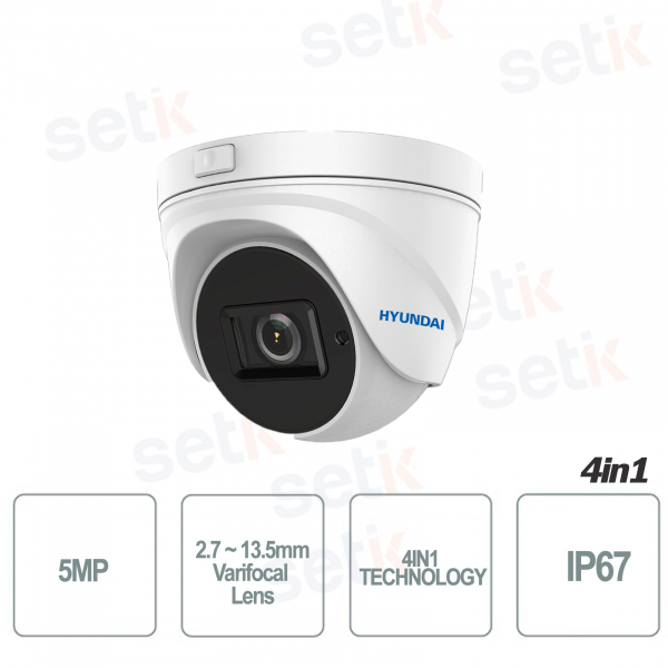 Caméra de vidéosurveillance Hyundai 5 MP 4 en 1 dôme 2,7 ~ 13,5 mm