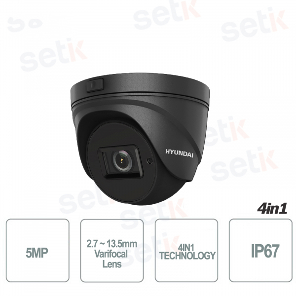 Hyundai 5 MP 4in1 Dome Video Camera 2.7 ~ 13.5 mm ~ Black C