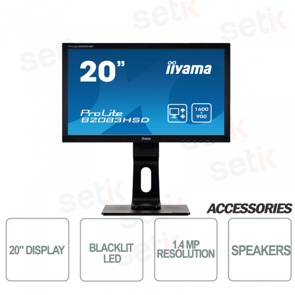 Monitor ProLite 20 - DVI - VGA - Speaker - Attacco Vesa - HAS PIVOT - IIYAMA