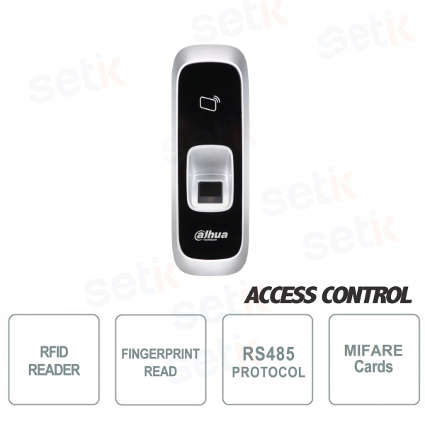Lecteur biométrique avec lecteur RFID MIFARE RS485 et Impronte - Dahua