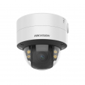 Caméra IP PoE extérieure Dôme 4MP 3.6-9mm ColorVu Hikvision AcuSense Blanc Led Deep Learning