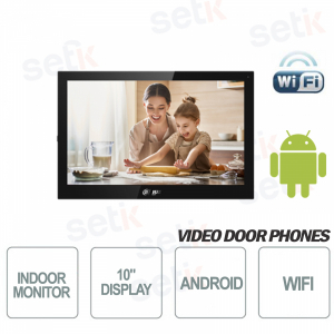 Indoor Station Android WiFi Display 10 Zoll Touch + MicroSD Steckplatz und Schnappschuss - Schwarz - D