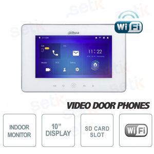 Postazione Interna S2 WiFi Display 10 Pollici Touch + Slot MicroSD e Snapshot - Bianca - Dahua