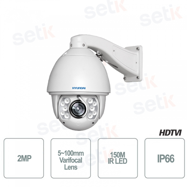 PTZ IR 150M 2MP Motorized Dome Camera - Hyundai