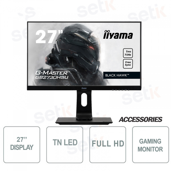 Black Hawk IIYAMA Monitor Gaming 27" Full HD G-MASTER 75Hz