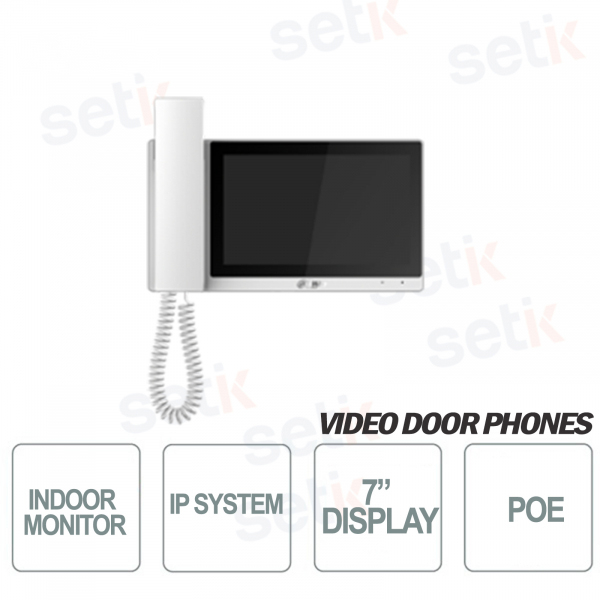 Station intérieure IP Dahua 7 pouces TFT Monitor Touch PoE MicroSD - Couleur bla
