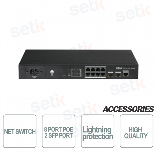 Switch industriel PoE 8 ports + 2 SFP Dahua