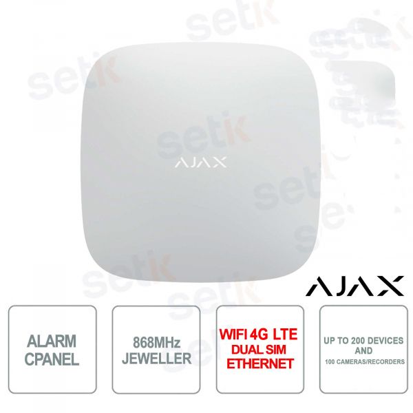 Panneau de contrôle d'alarme Ajax HUB WiFi 4G Dual SIM LAN 868MHz