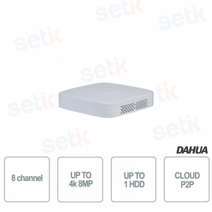 Smart Nvr 1U 8 channels 4K 1HDD 8MP 4 POE - DAHUA