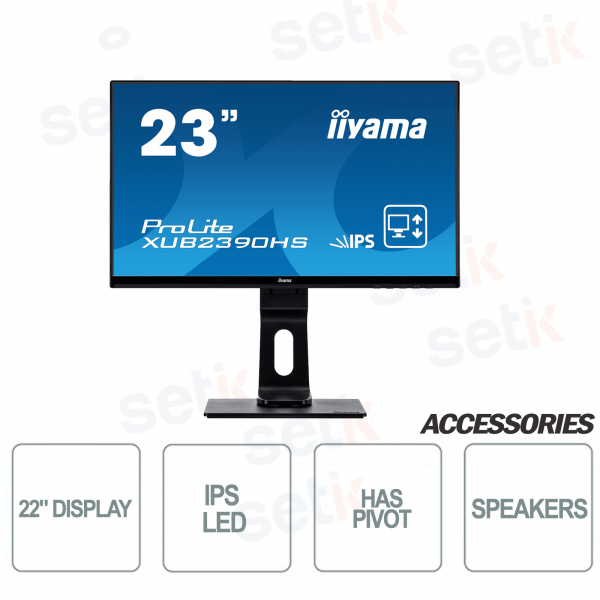 Monitor ProLite 23” IPS FULL HD  4ms DVI - VGA - HDMI - Speaker - HAS E PIVOT – IIYAMA