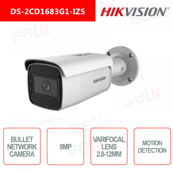 Bullet Network Camera Hikvision 2.8-12mm IP67 PoE Onvif 4K Motion Detection Audio Alarm